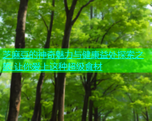 芝麻豆的神奇魅力与健康益处探索之旅 让你爱上这种超级食材  第1张